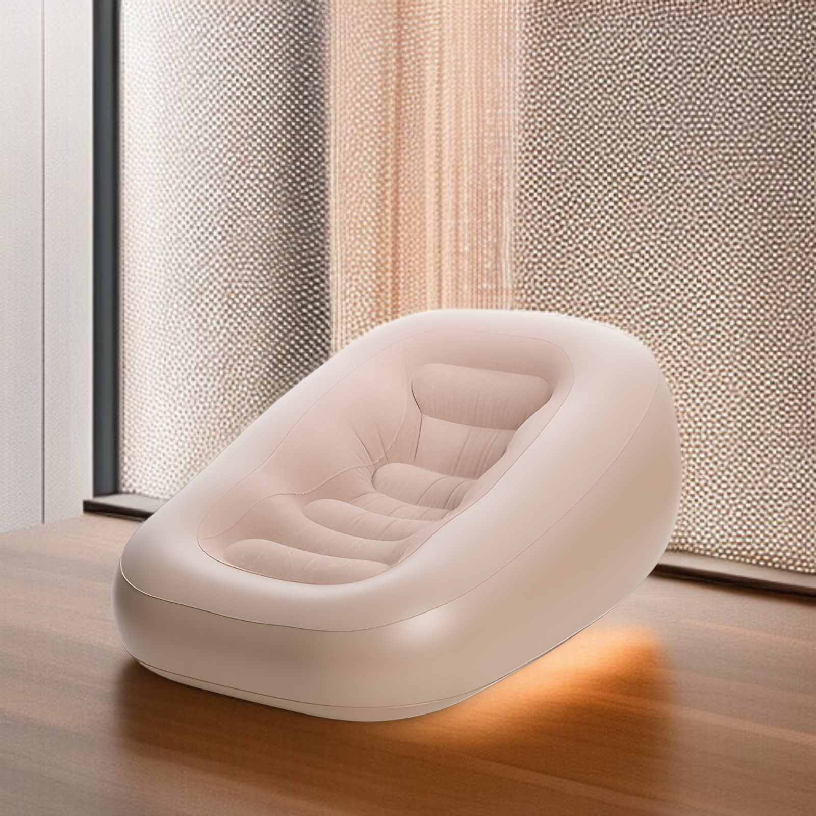 エアーソファー コンパクト ワンタッチ自動膨張 ポンプ内蔵 3.9kg超軽量 ふわふわな手触り 1人掛け  柔軟快適 防湿 防熱 防寒 防汚 エアチャンバー  カウチソファー インフレータブルソファ 