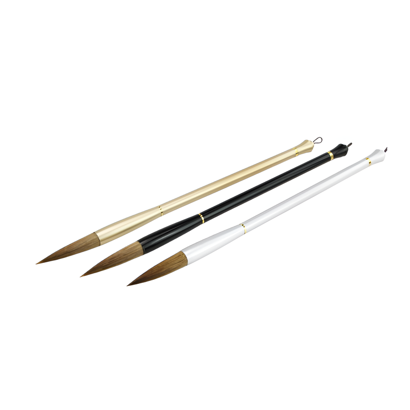 ポータブルメタル筆筒付き書道筆