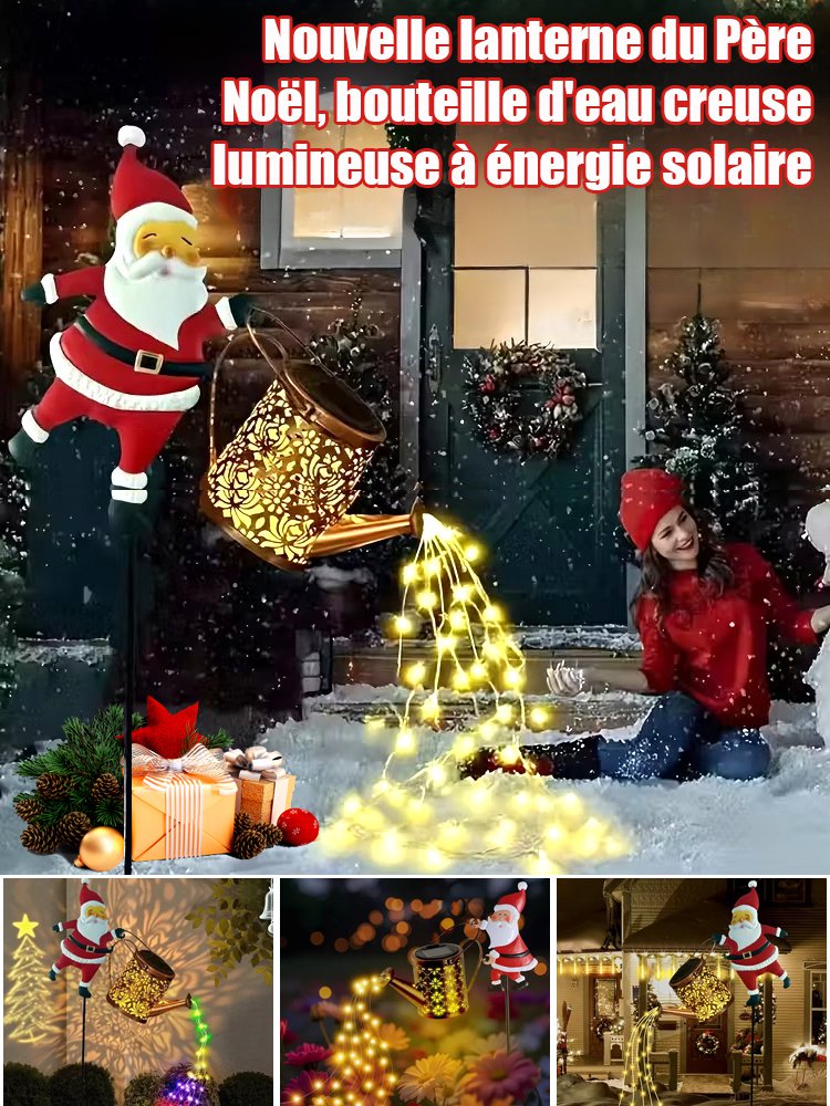 Père Noël solaire lumineux pour jardin et pelouse