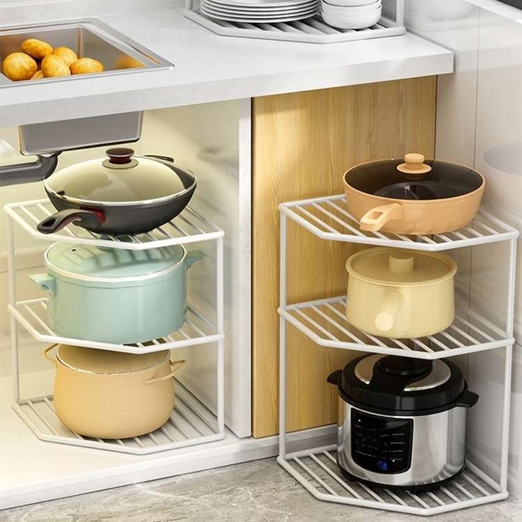 多層轉角三角收納架 廚房角落儲物鍋架