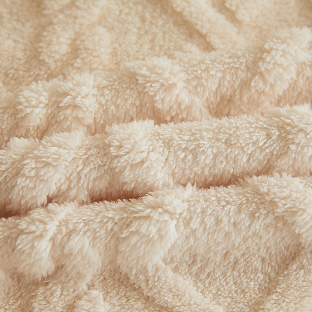 Manta de terciopelo coral AB, doble cara, jacquard de franela