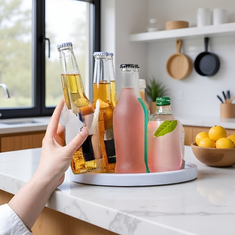 回転式キッチン調味料ラック 調味料ボトル収納棚 キッチン調味料整理ツール