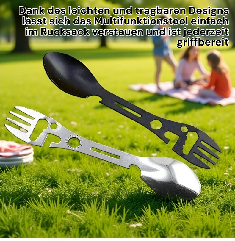 10-in-1 Überlebensgabel und -löffel für Outdoor-Camping