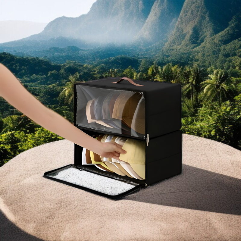 不織布野球帽収納ボックス雑貨収納整理ジッパー帽子ボックス布収納ボックス