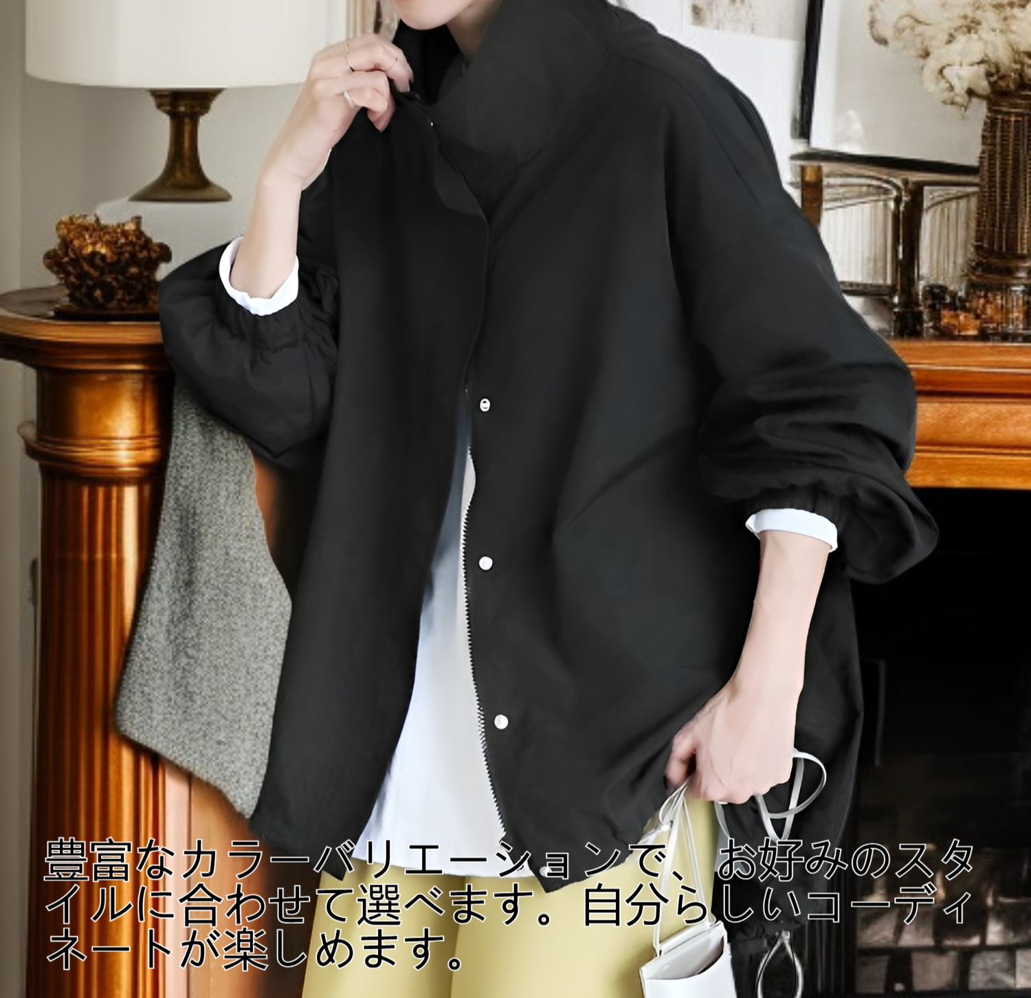 フード付きレディースコート着用イメージ