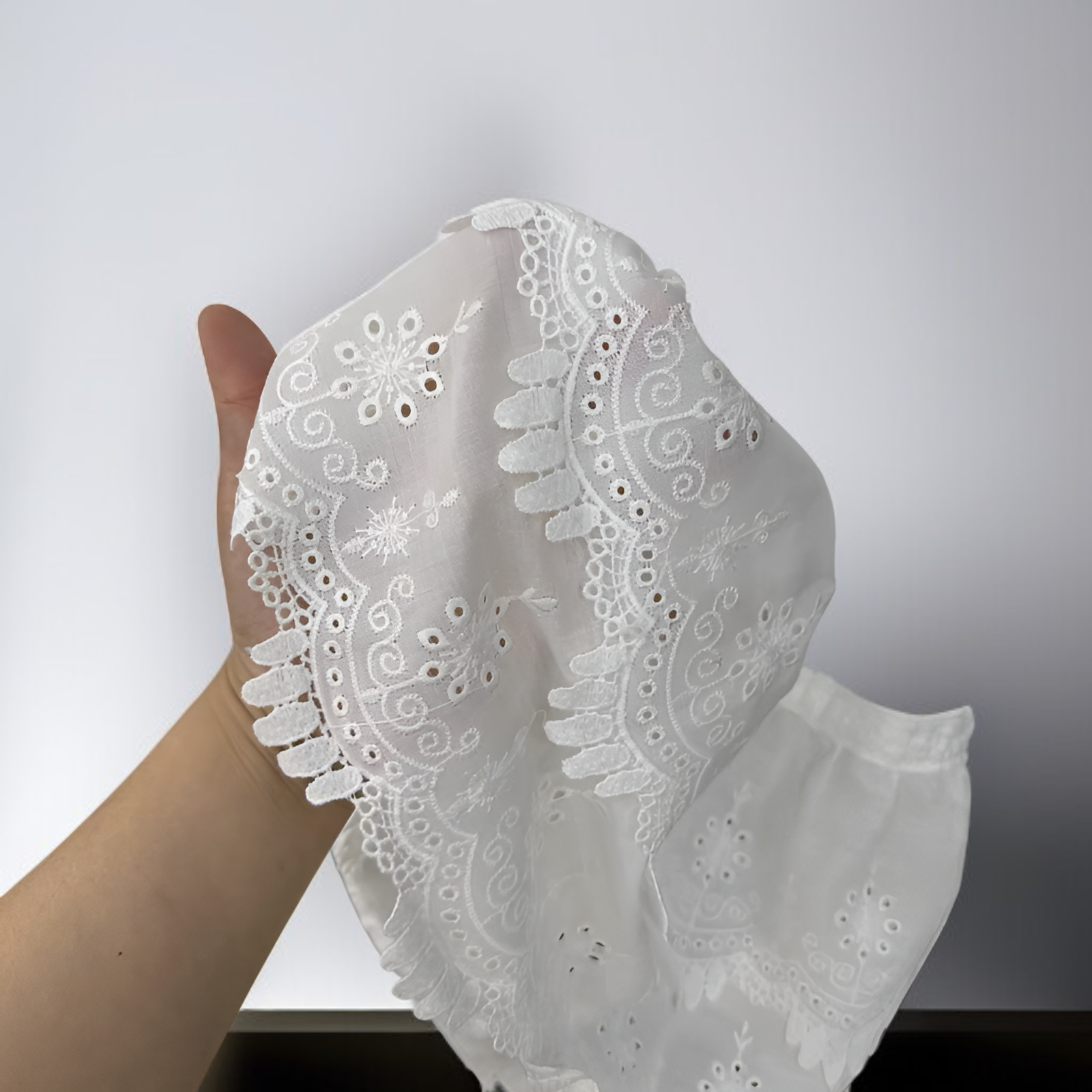 레이스 밑단이 있는 여성용 긴팔 플리스 스웨트셔츠