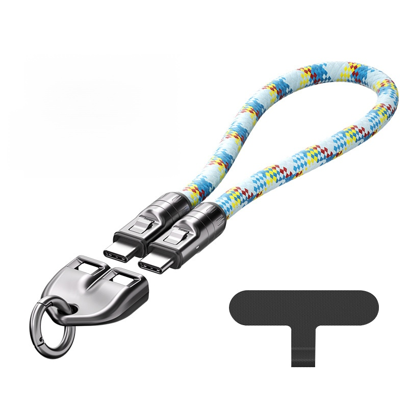 Dual-purpose phone lanyard and data cable