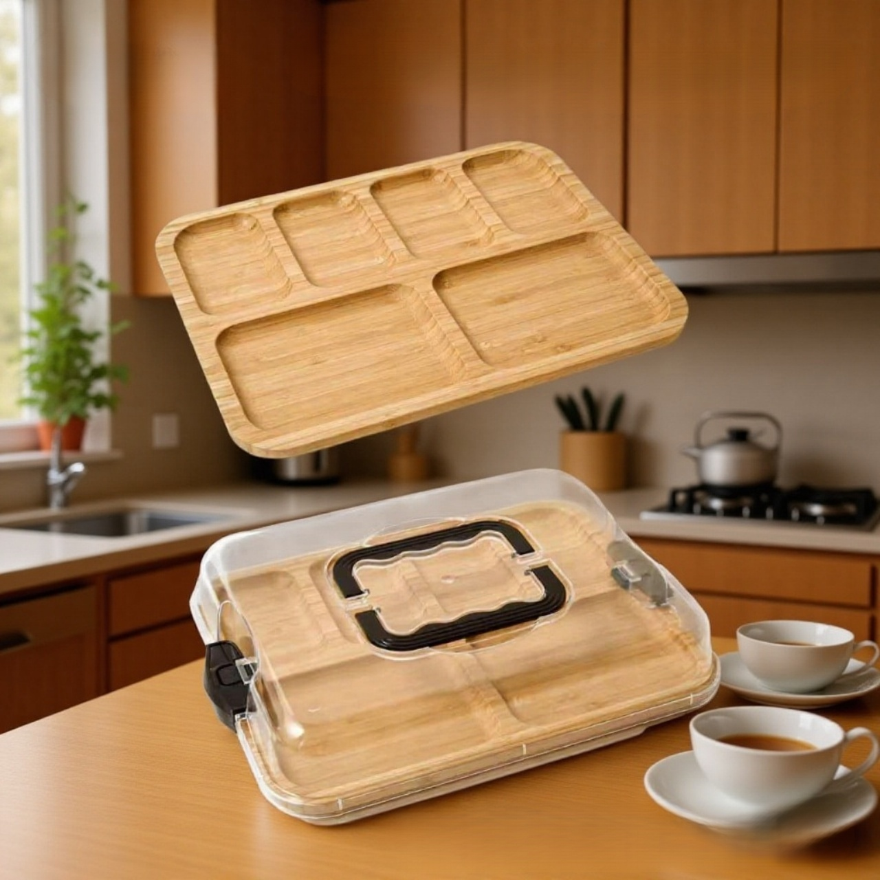 Outdoor Wooden Biscuit and Snack Serving Tray