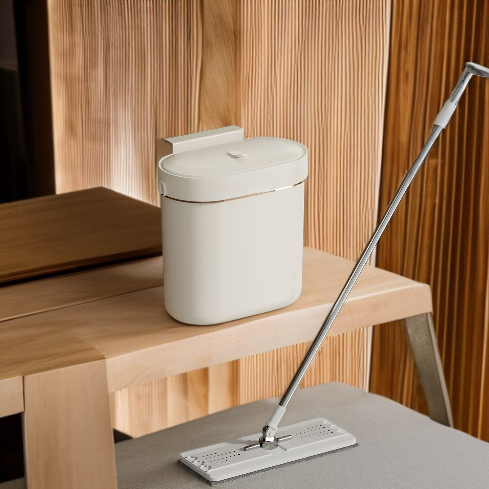 Papelera multifuncional de pared para cocina con tapa, cubo de almacenamiento