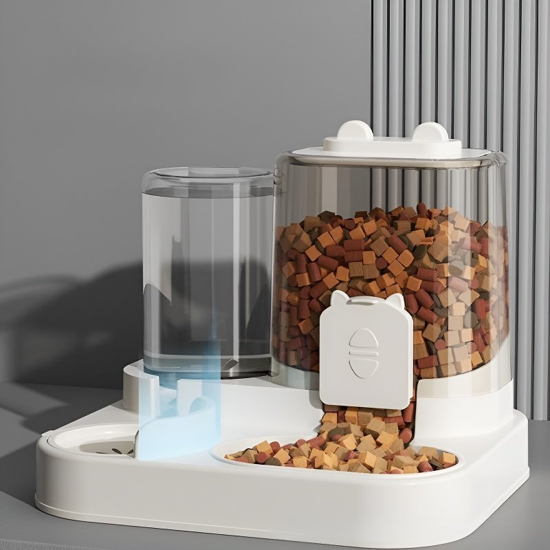 Machine intelligente pour chats : distributeur d'eau et de nourriture intégré