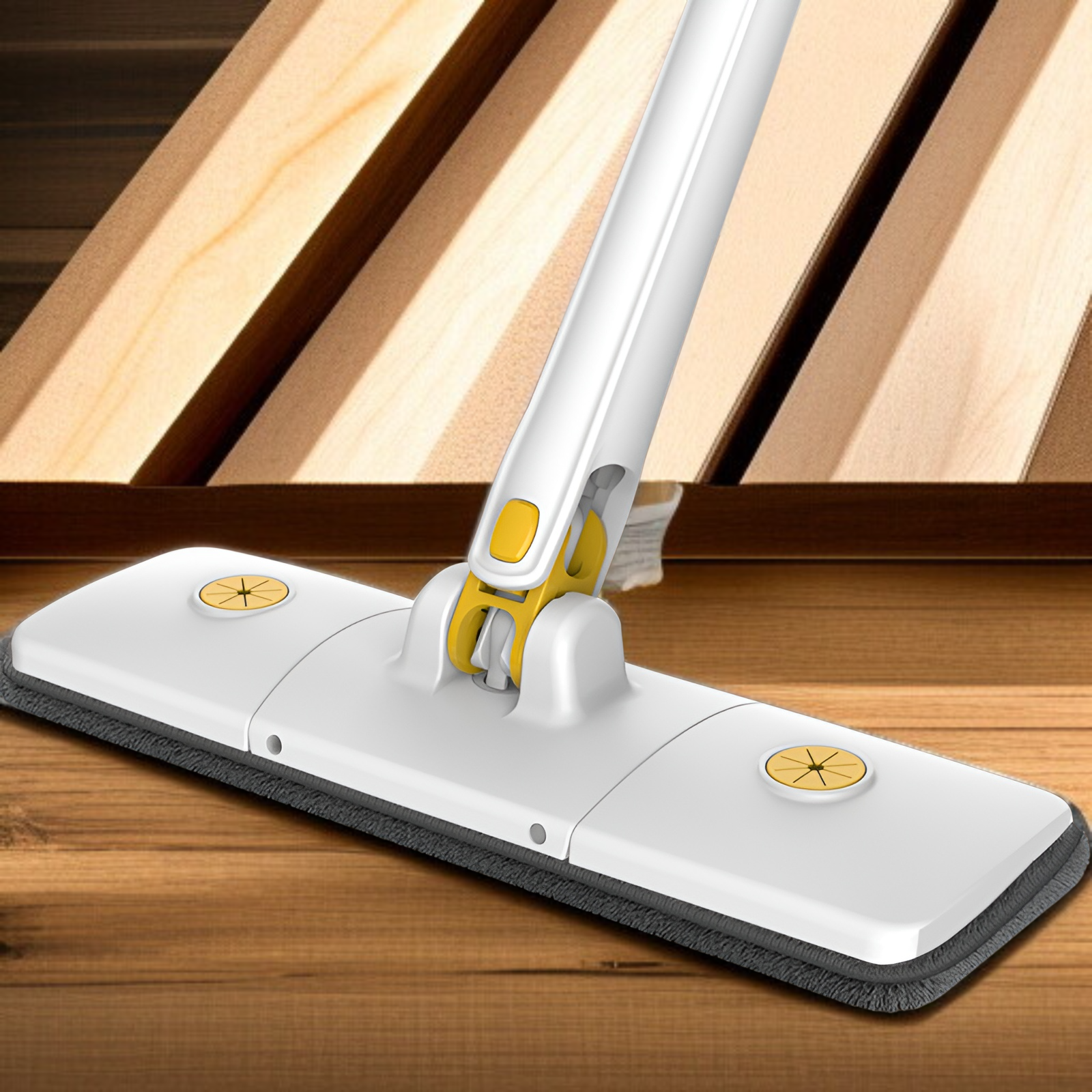 自動ねじれ水なし手洗いフラットモップ家庭用 36 センチメートル乾湿両用大型パネルモップヘッド回転ロッド速乾モップ