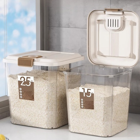 Großvolumiger, luftdichter Reiskübel 