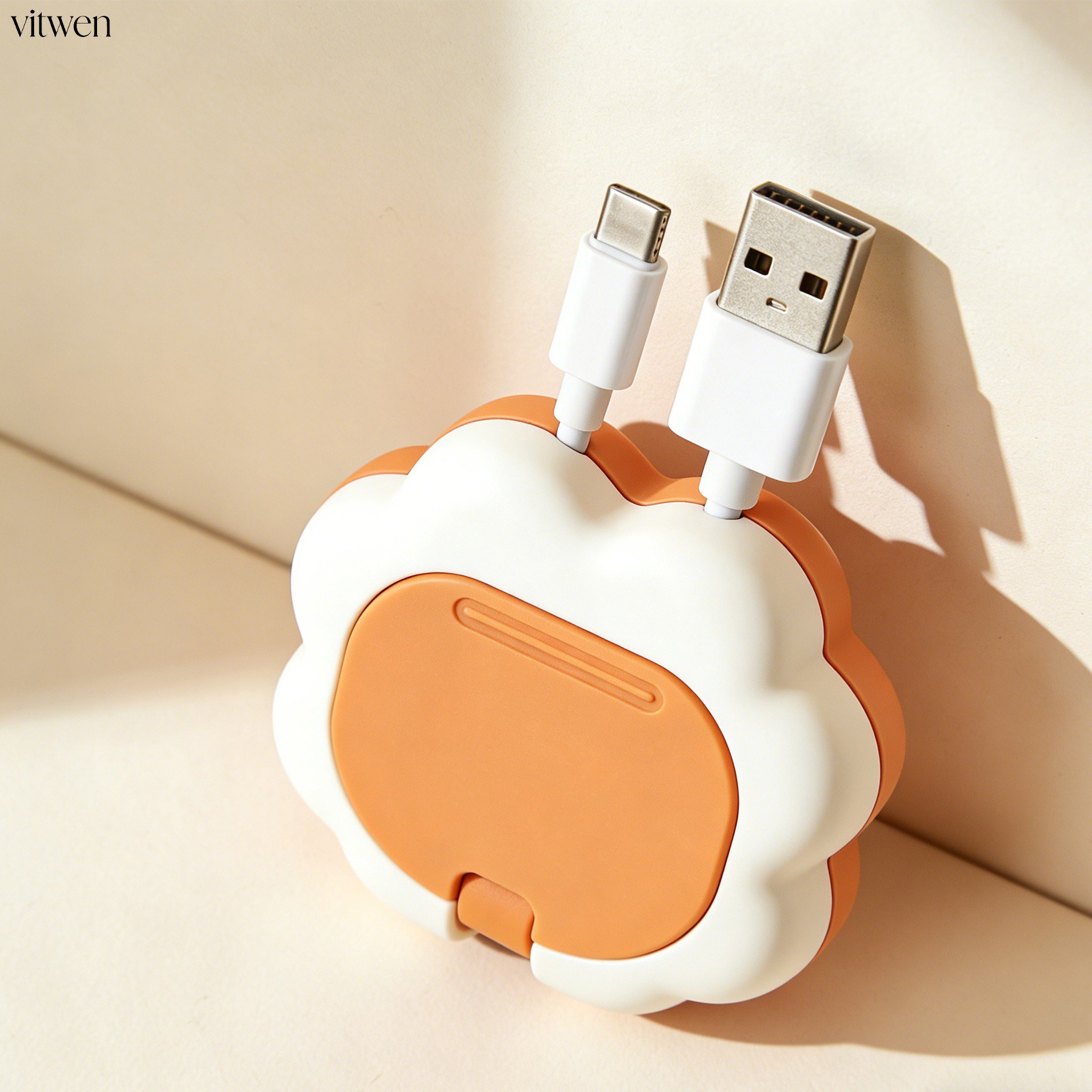 책상 위 케이블 정리용 보관함 사용 예시