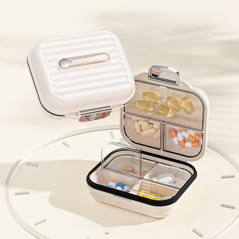 Weekly 7-Day Pill Dispenser, Portable Three-Meals Sealed Travel Pill Box