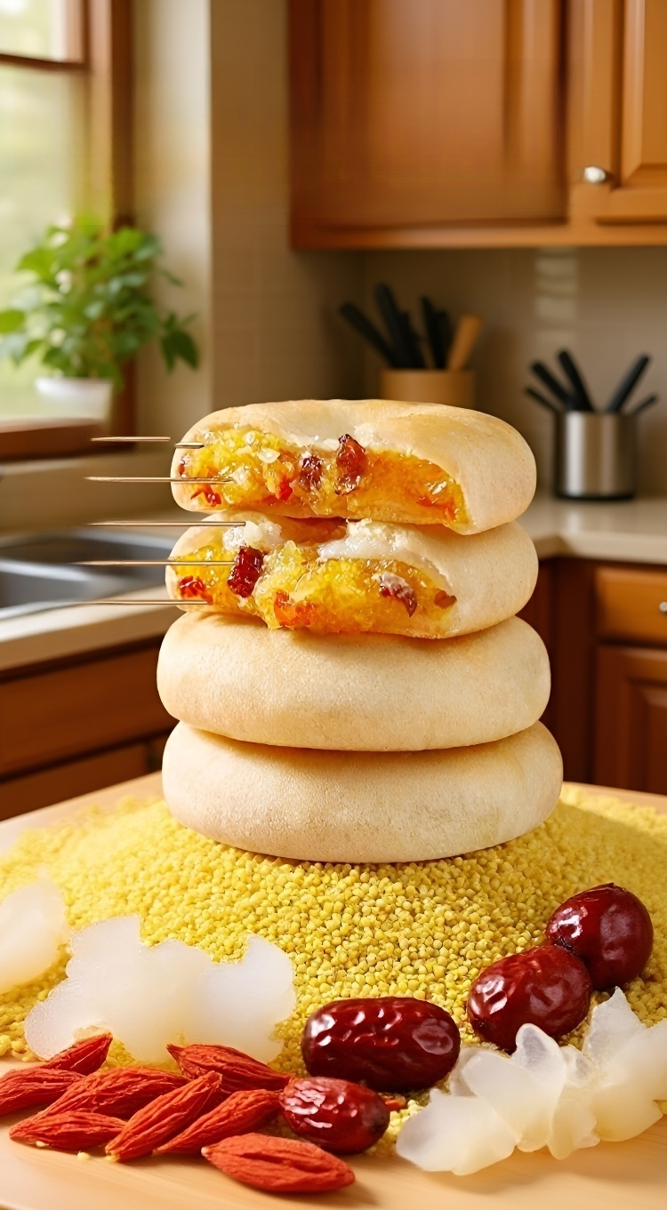 은이버섯 기장 얌 케이크 포장 모습