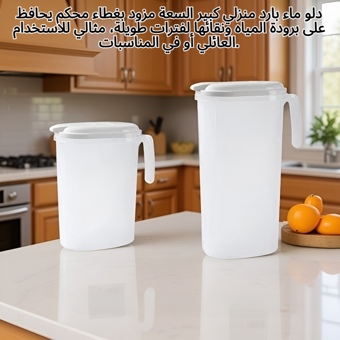 دلو ماء بارد منزلي كبير السعة مع غطاء