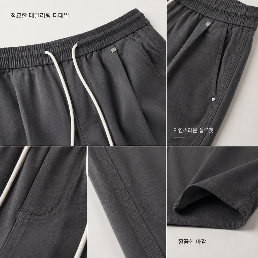 신상 남성 와이드핏 텐셀 코튼 캐주얼 팬츠