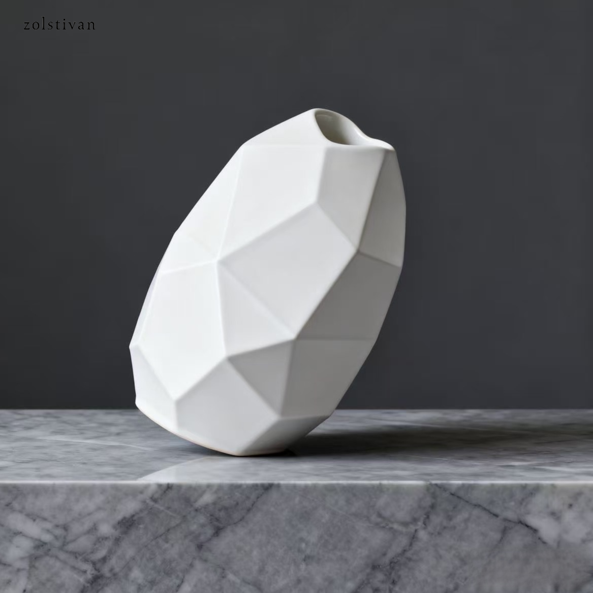 기하학적 도자기 꽃병(2개)