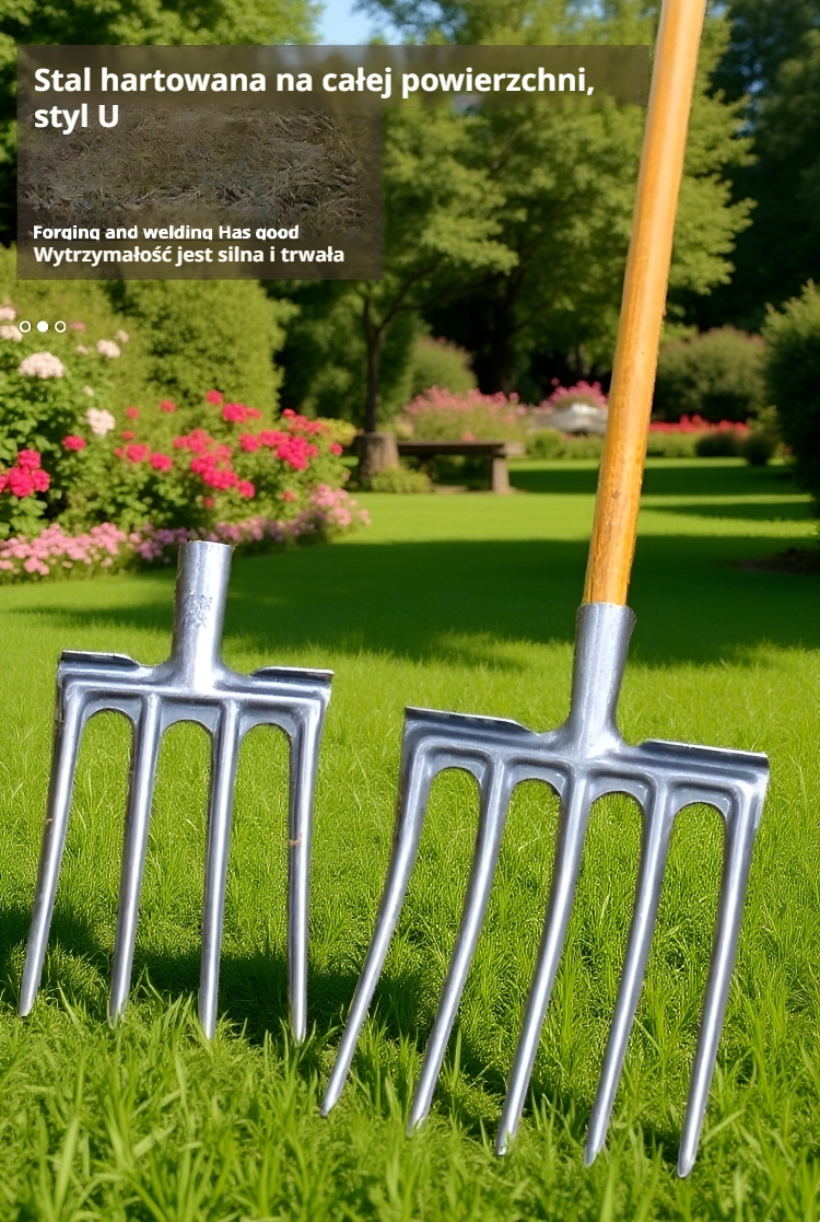 Solidne widły ogrodowe jednoczęściowe