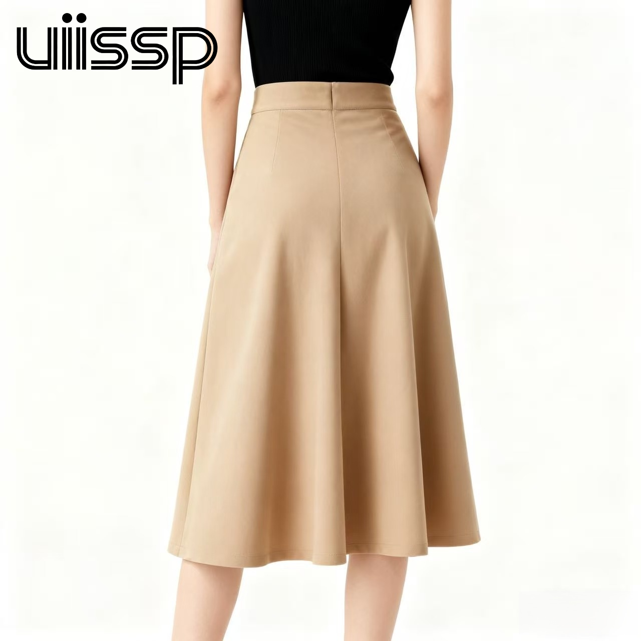 가을/겨울 신상품 엘라스틱 허리 슬리밍 A라인 스커트