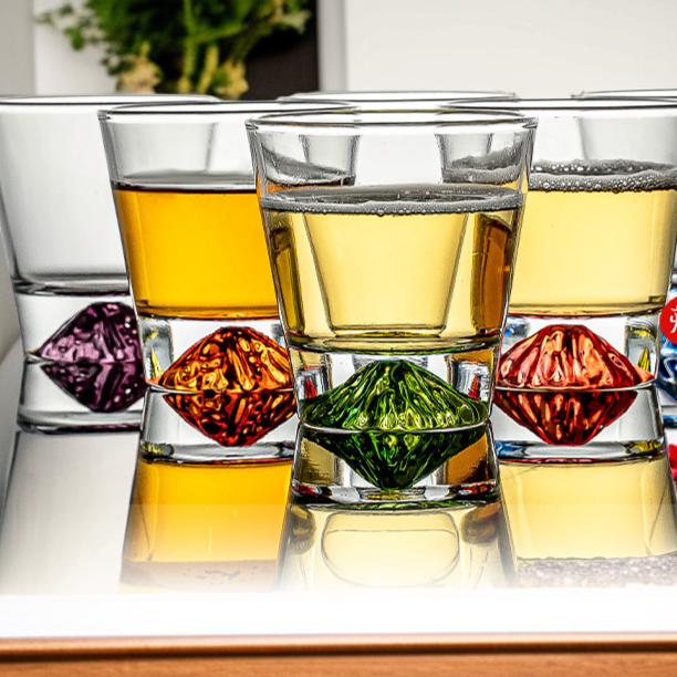  جبل فوجي أكواب زجاجية ملونة للثلج والويسكي