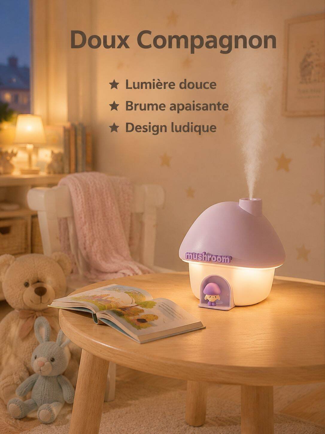 Humidificateur créatif veilleuse maison champignon