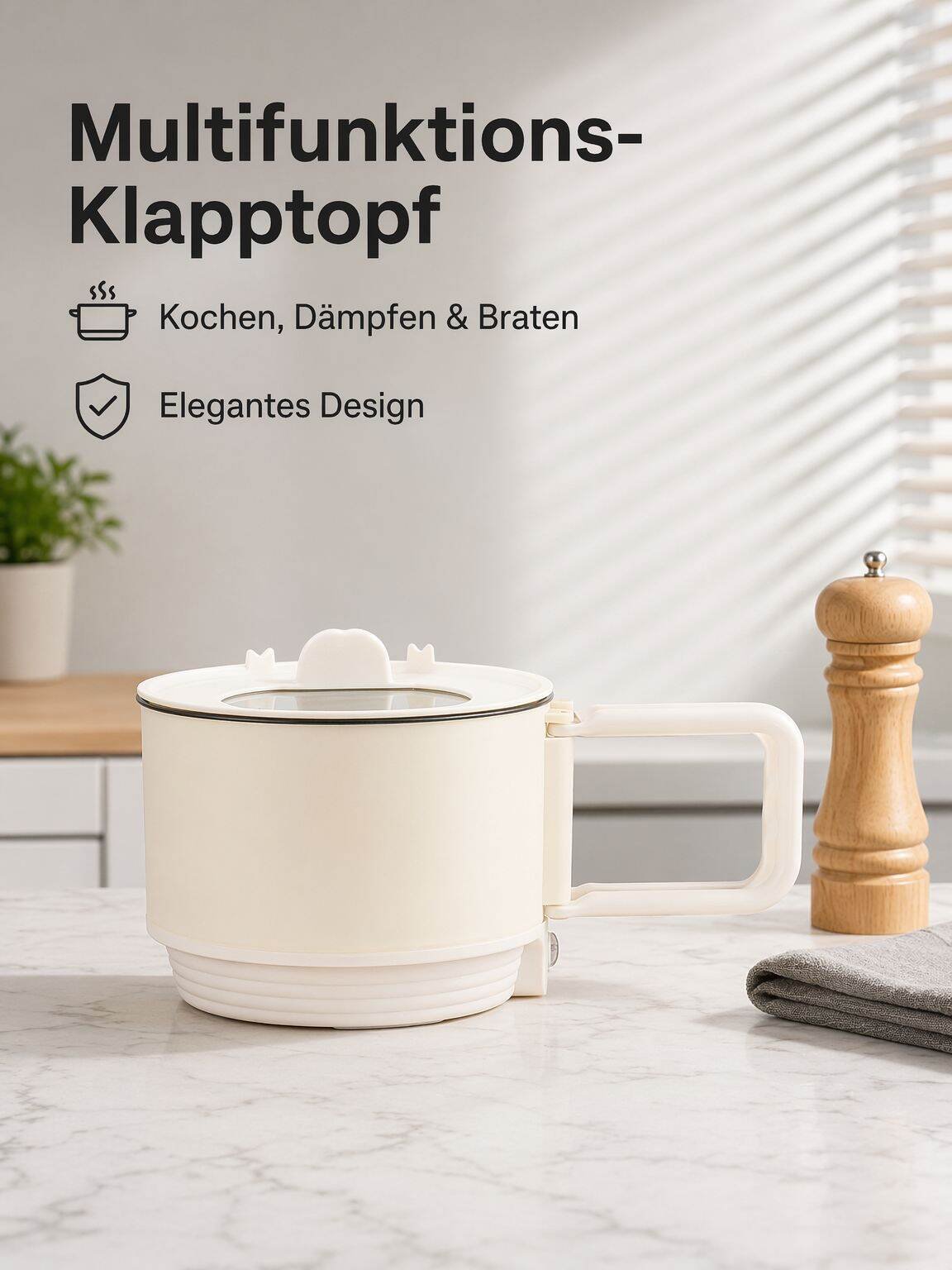 Multifunktions-Klapp-Elektrokochtopf mit Ständer