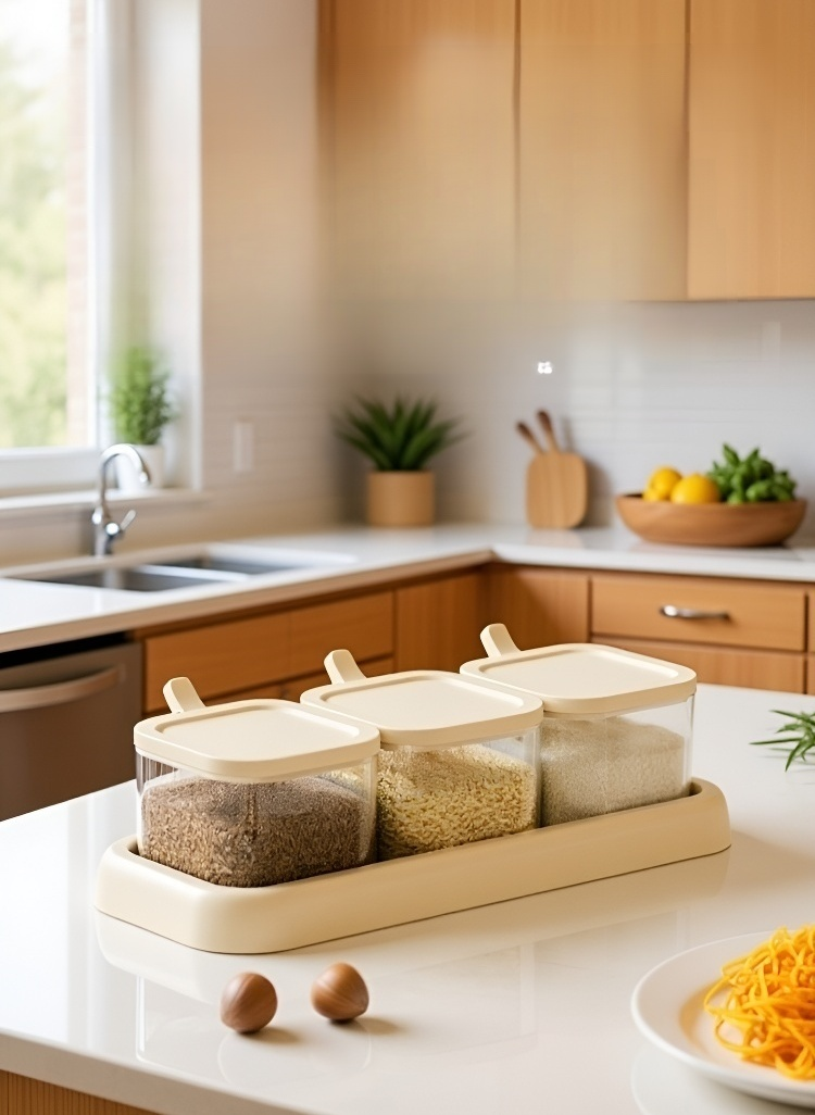 مجموعة توابل منزلية بتصميم أنيق للمطبخ