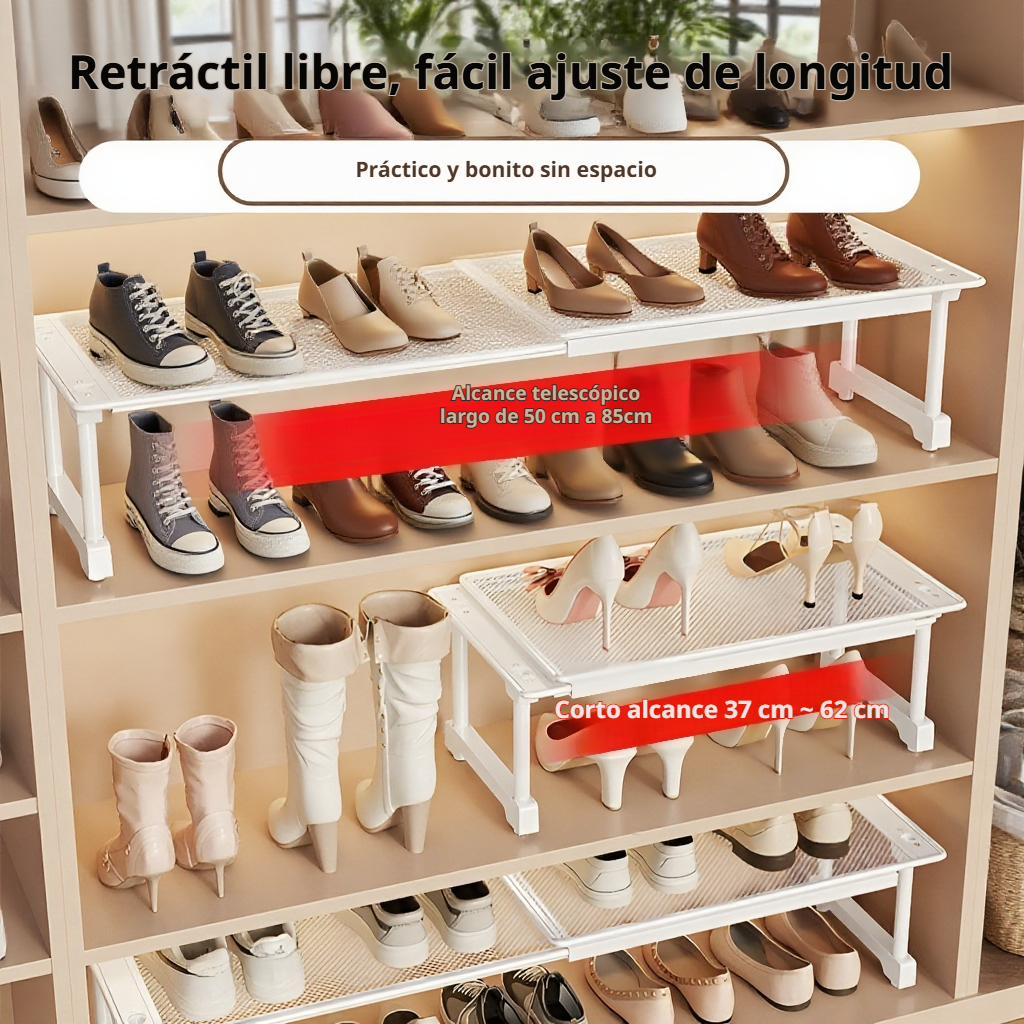 Organizador de zapatos con diseño ajustable y multifuncional