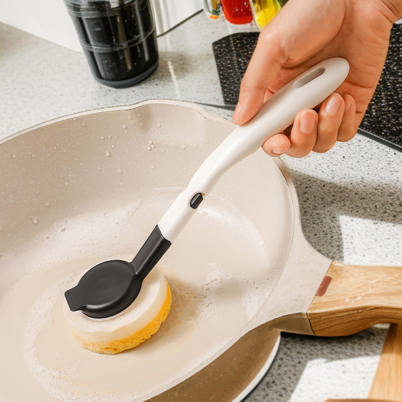 Cepillo de algodón para ollas con mango largo para cocina, limpiador doméstico, borrador mágico