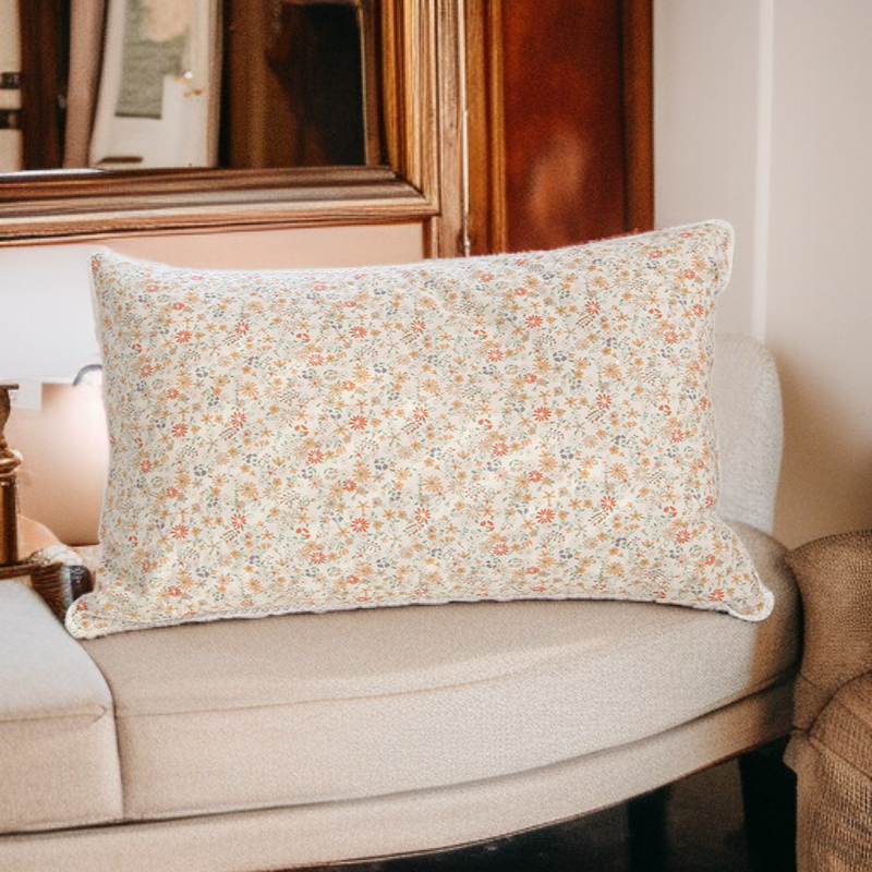 Kissenbezug aus Baumwolle mit Blumenmuster