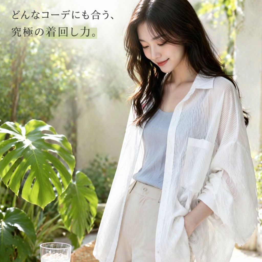 新作薄手UVカットシャツ レディースシフォンアウター 夏用