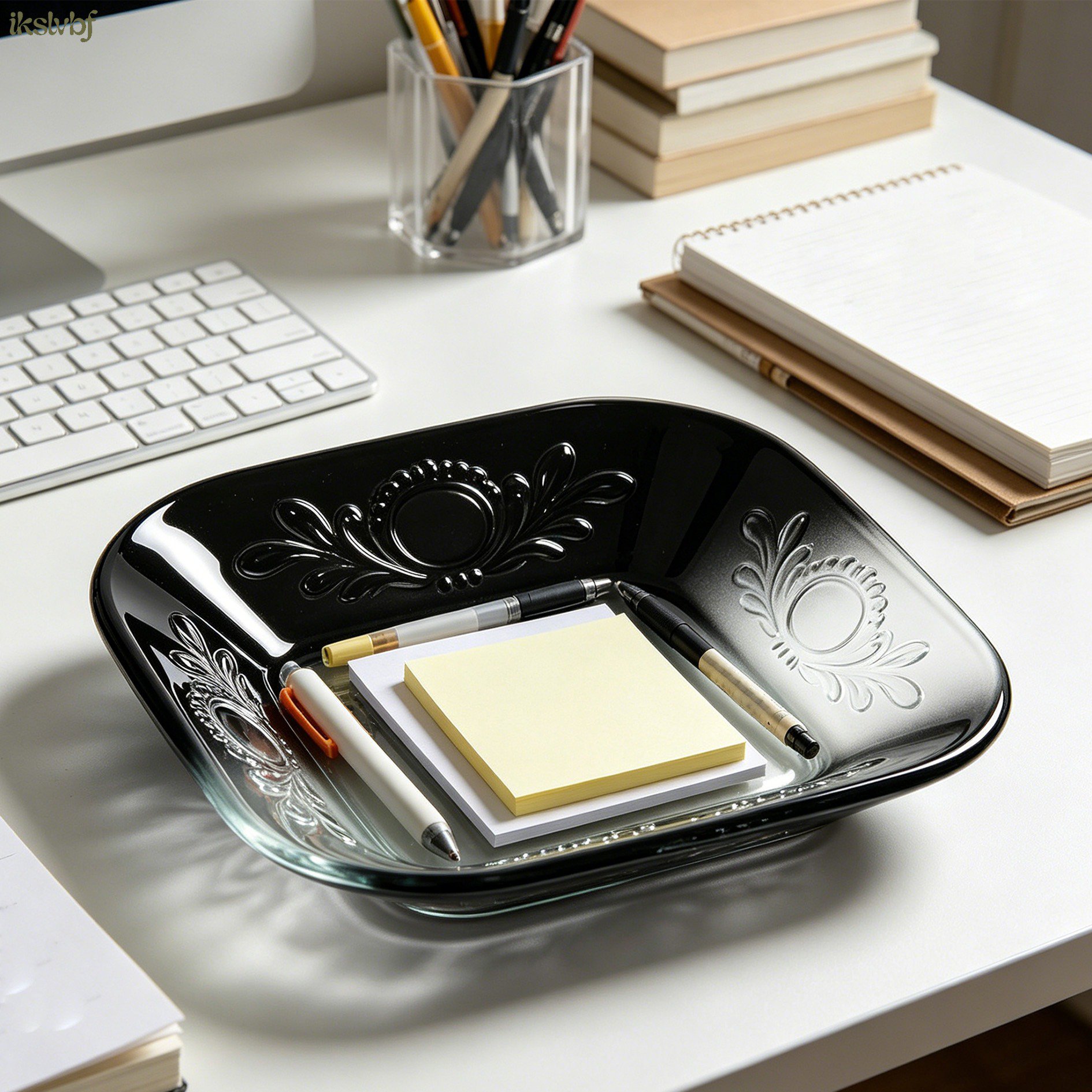 Tempered glass document tray