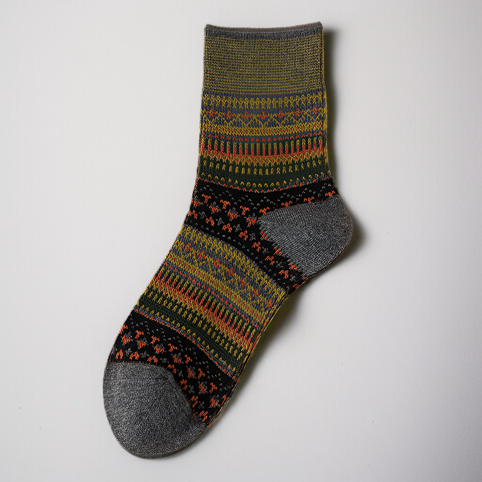 女士復古民族風中筒襪