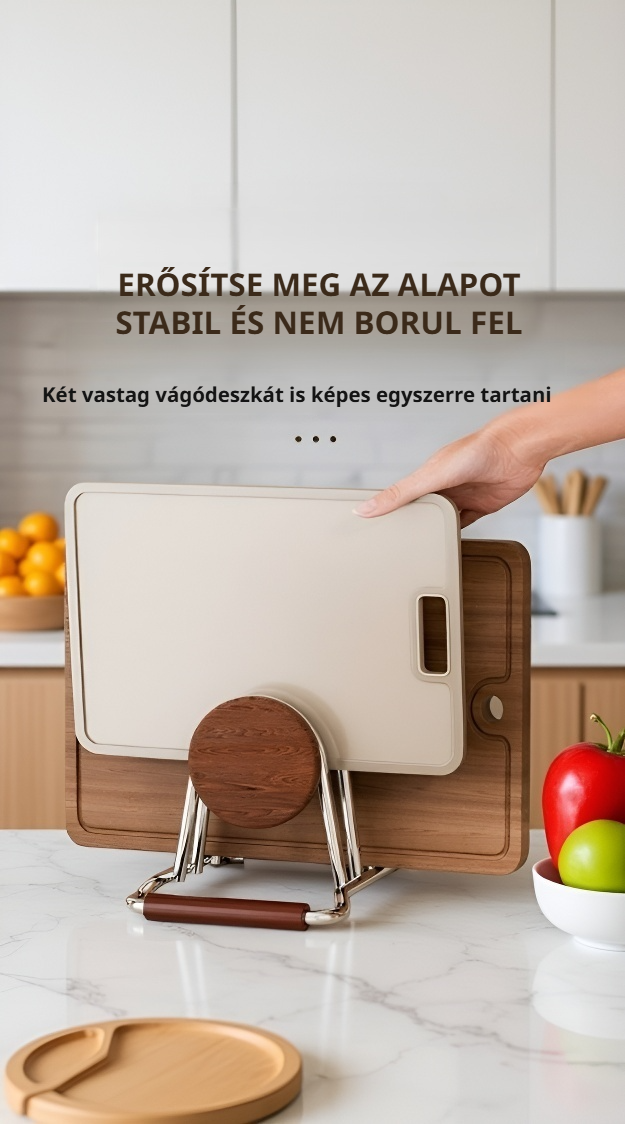 Modern rozsdamentes acél vágódeszka szervező