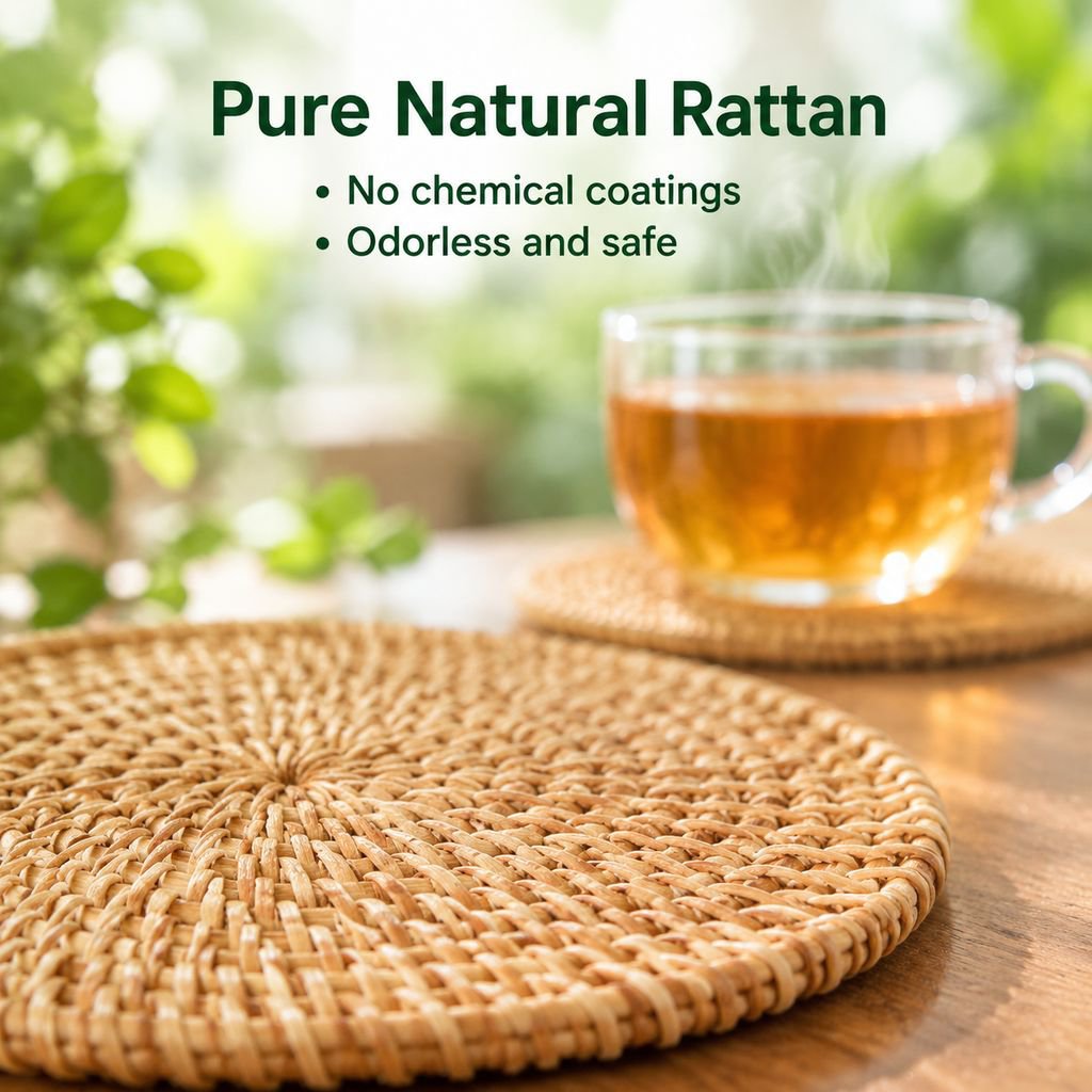 Handmade Rattan Coaster Heat Resistant Tea Ceremony Saucer Cup Bowl Pot Mat Wholesale