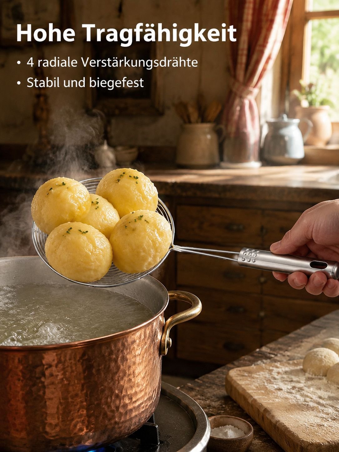 Küchensieb aus Edelstahl für Gemüse und Nudeln