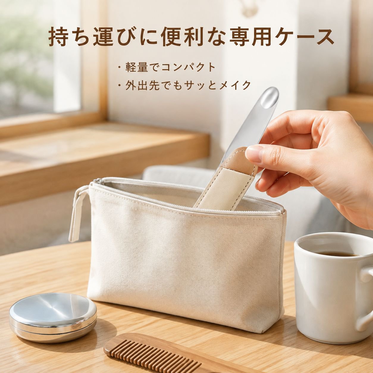 ステンレススチール製両端ファンデーションミキシングスパチュラ