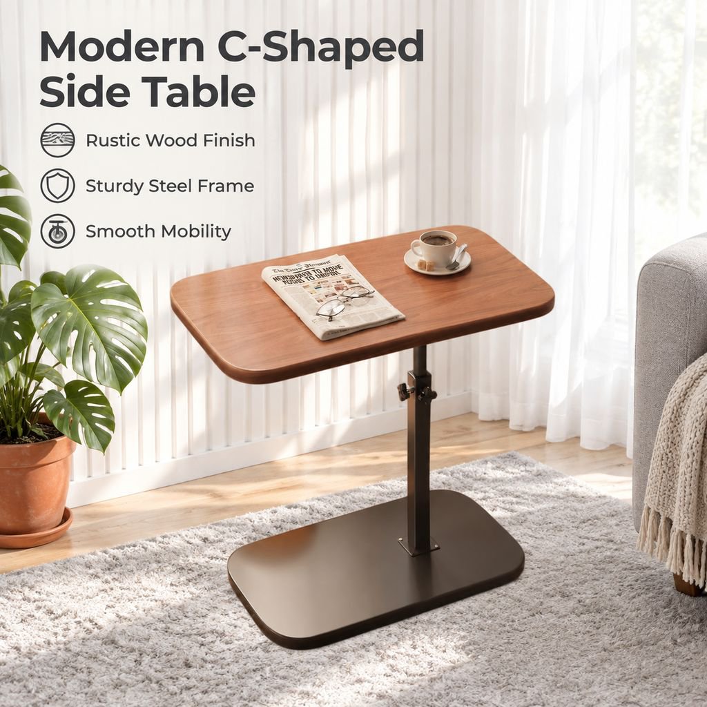 Adjustable Height Sofa Side Table
