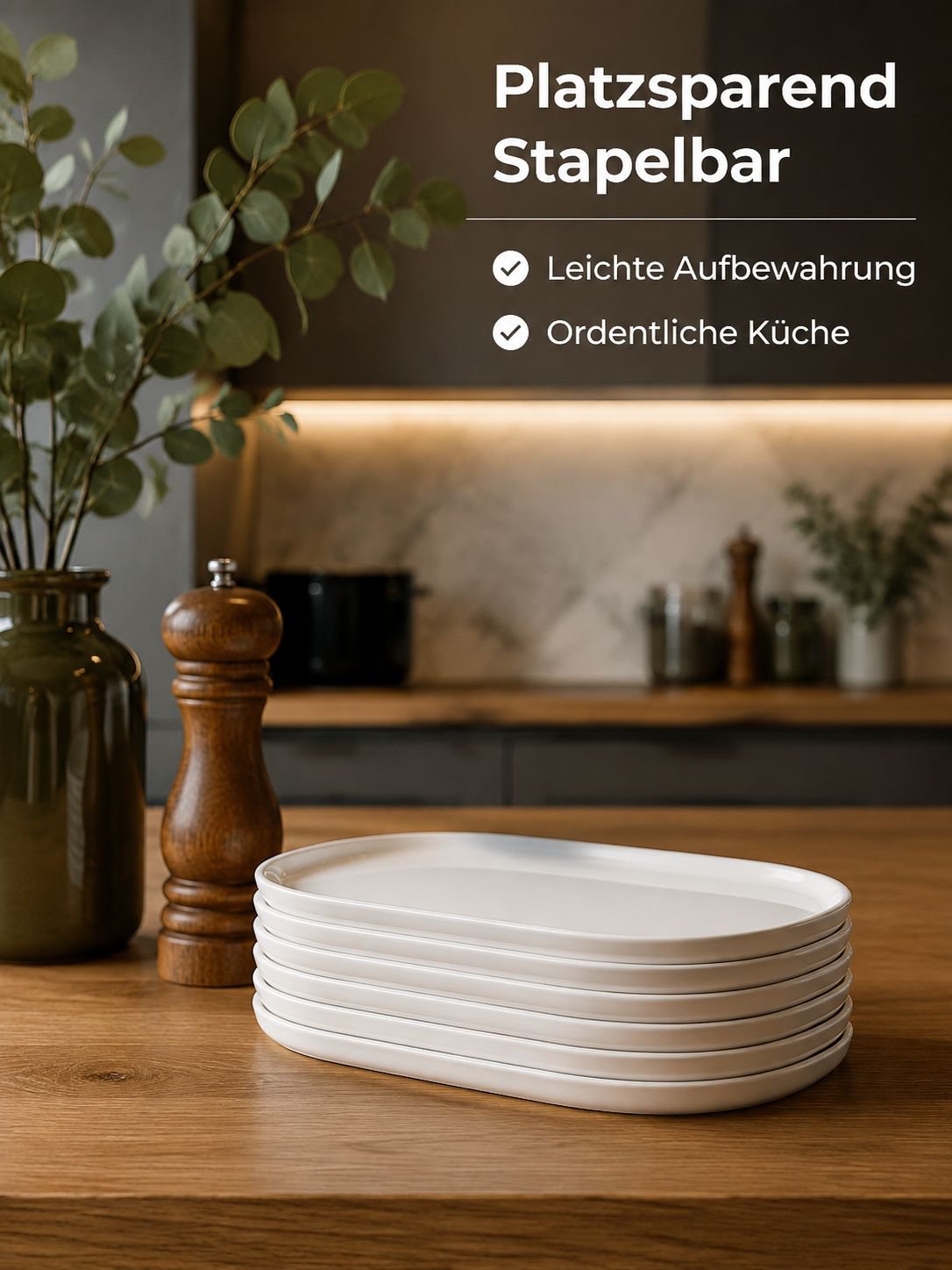Eleganter ovaler Speiseteller