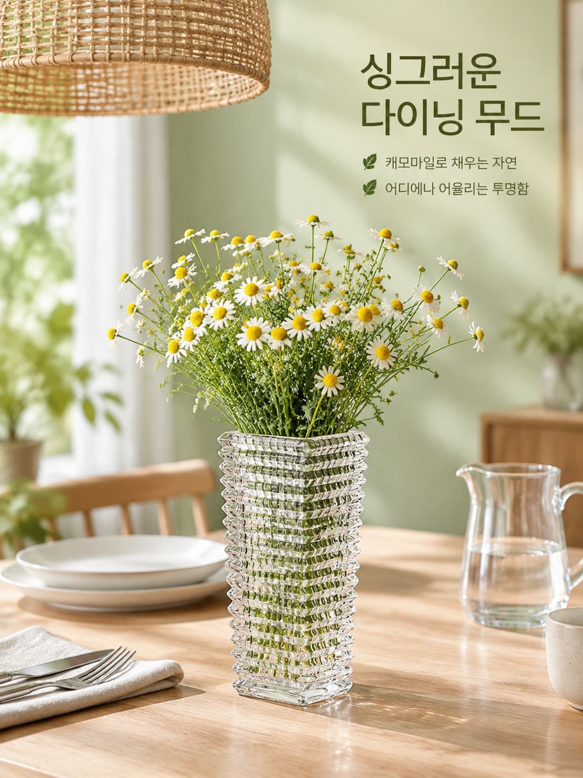 모던하면서도 합리적인 가격의 고급 크리스탈 유리 화병