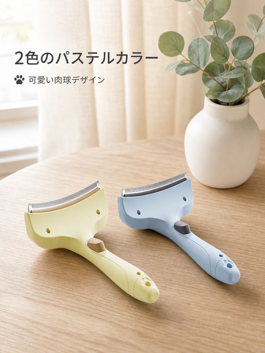 ペット用抜け毛ブラシ 犬猫兼用 グルーミングコーム