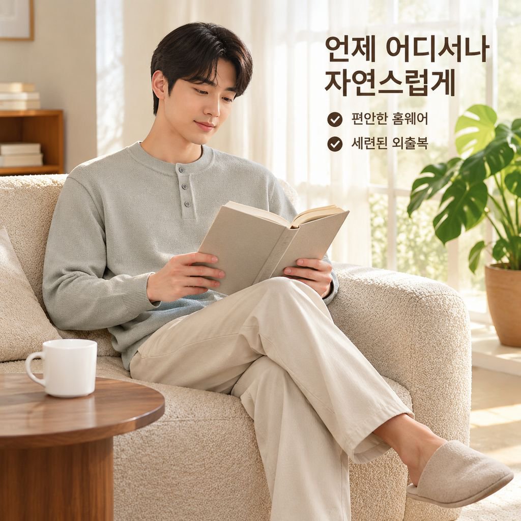 남성 울 모달 헨리넥 니트 스웨터 가을 겨울 데일리 이너웨어 상의