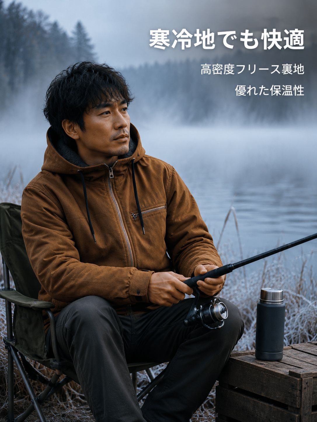 暖かいフリース裏地付きジャケットの詳細