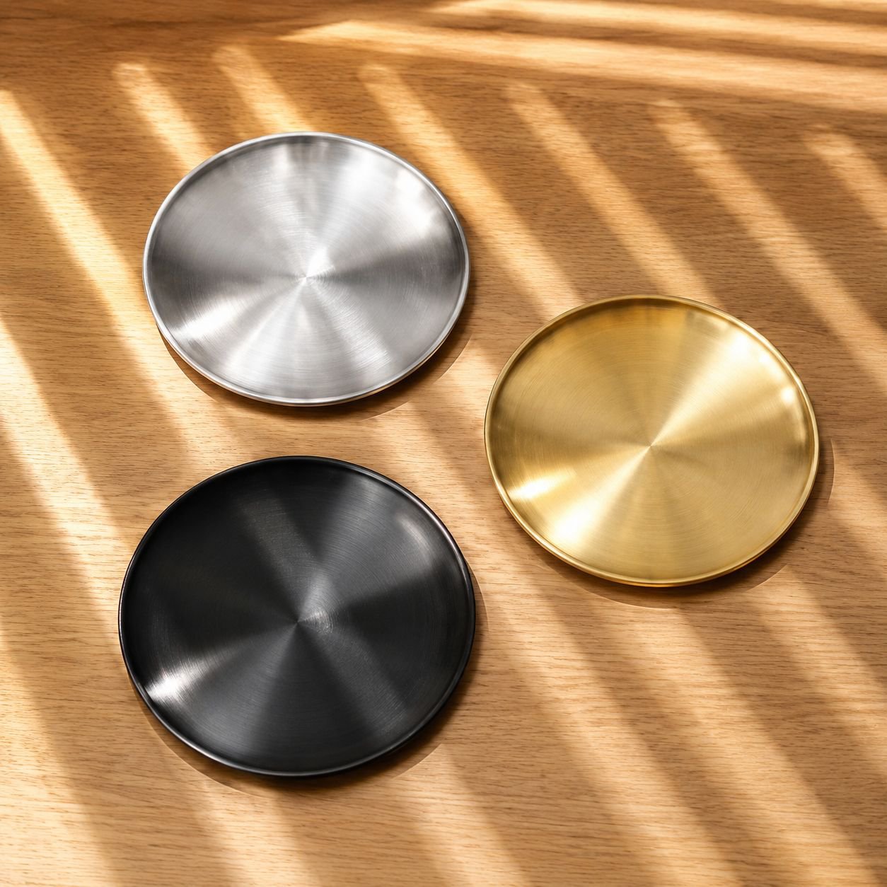 Versatile 304 stainless steel plate for BBQ, desserts, and fruits