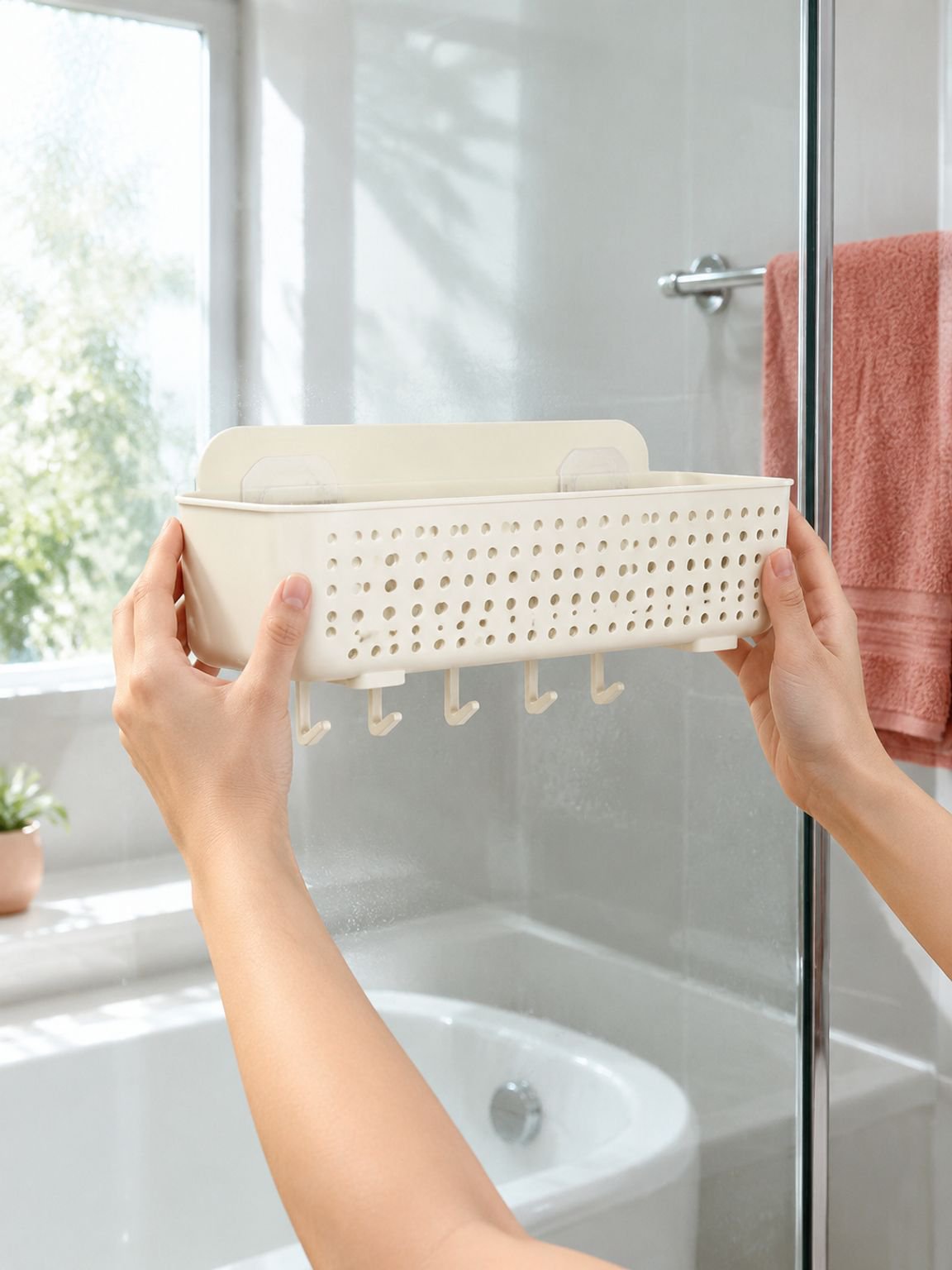 Organizador de baño autoadhesivo sin perforación