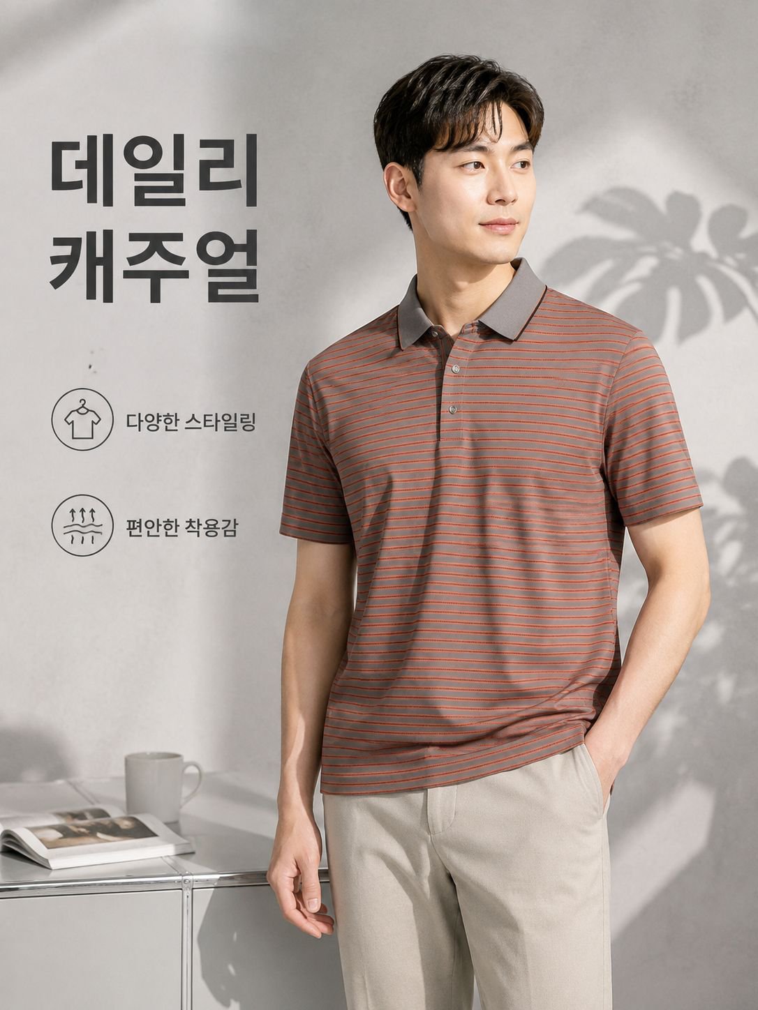 헴라인 칼라 반팔 남자 티