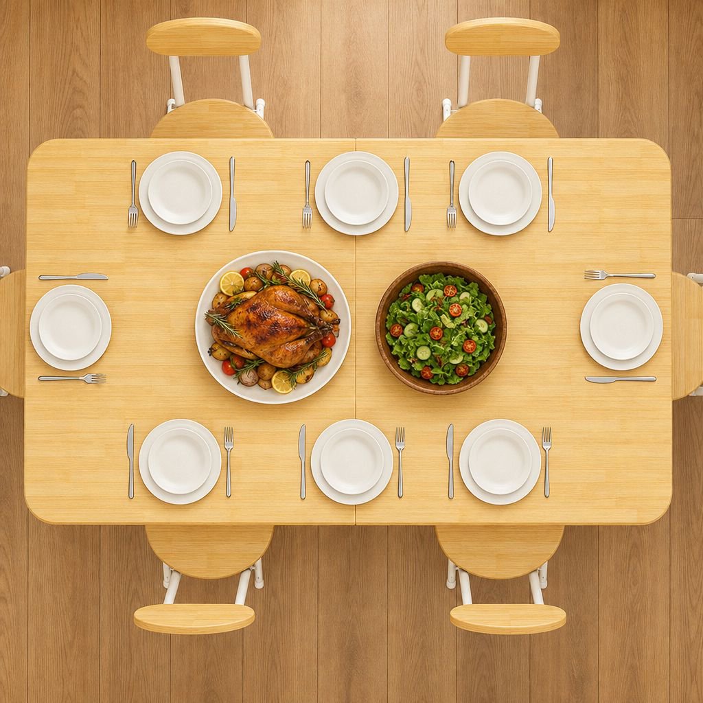 Portable outdoor dining table setup