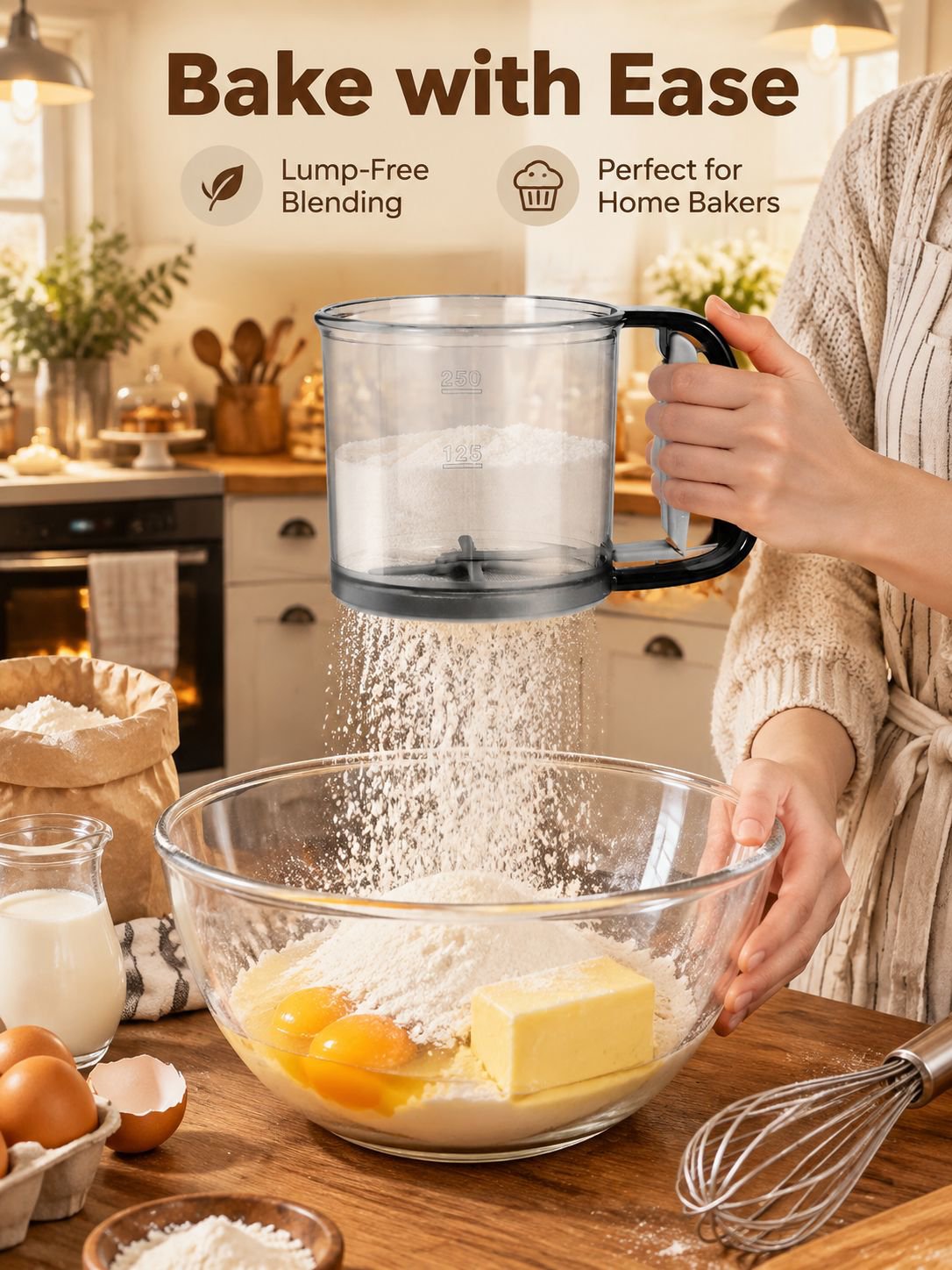 Semi-Automatic Handheld Flour Sifter