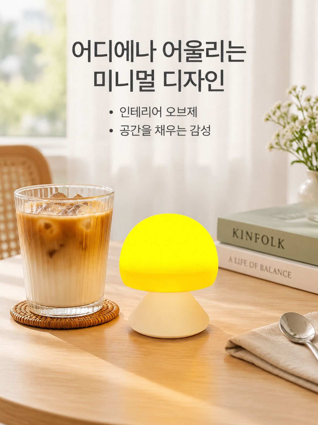 따뜻한 버섯 모양 야간 조명